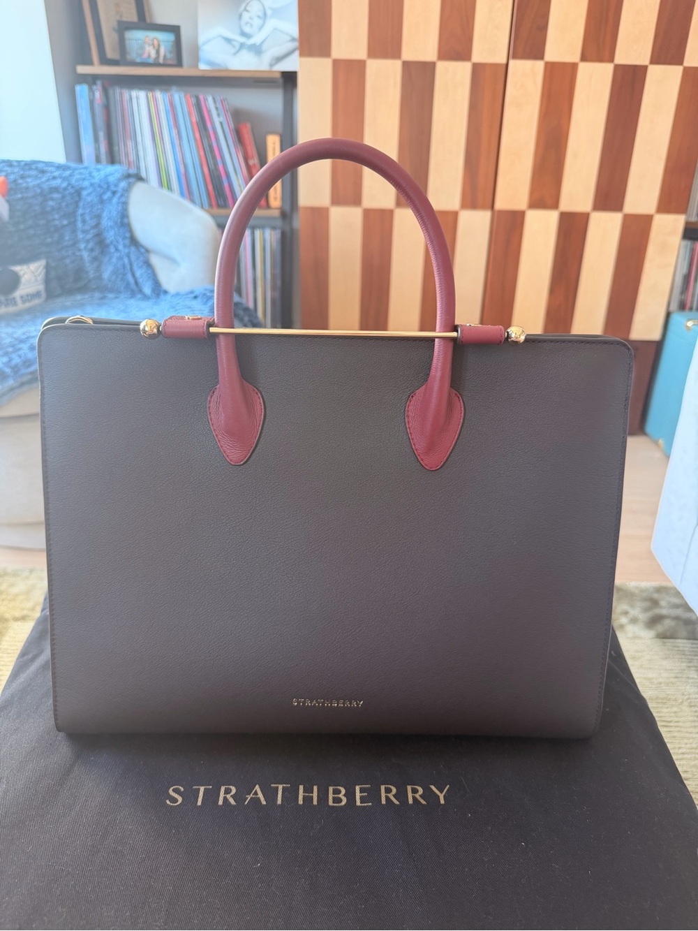 Strathberry Tote Oxblood Multi
